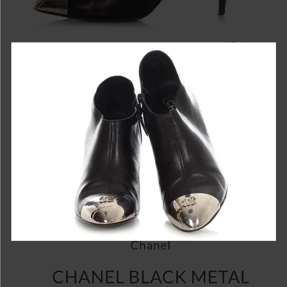 Chanel metal cap toes booties 41 - Picture 4 of 8